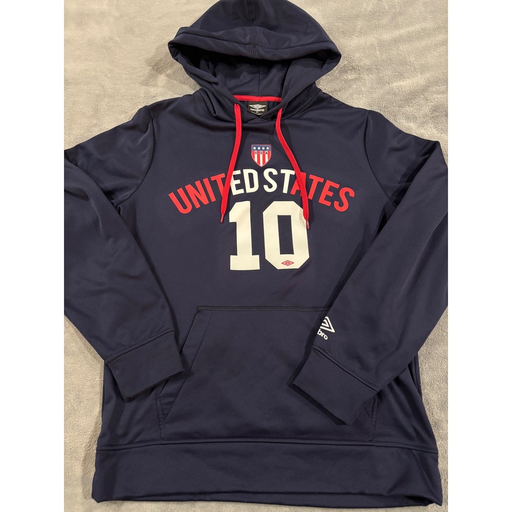 Umbro United States 10 Soccer Hoodie Navy Blue Mens Medium USA National Team